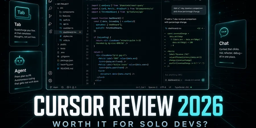 Cursor Review 2026: Worth It for Solo Devs? — blog hero image