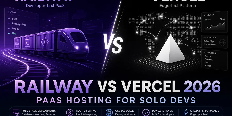 Railway vs Vercel 2026: PaaS Hosting for Solo Devs? — blog hero